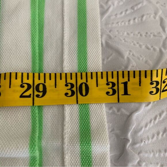 POLO by RALPH LAUREN Men's Short Sleeve Green & White Stripe Polo Shirt Med #970 - Picture 9 of 9